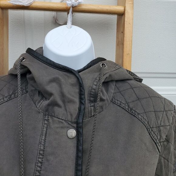 Guess  Coat Women’s Size Large Army Green Utility - Picture 7 of 8